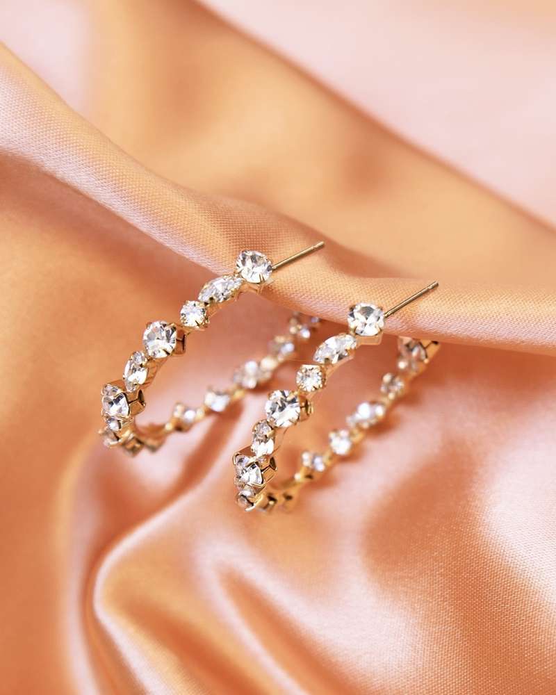 Antonia Loop Earrings Crystal
