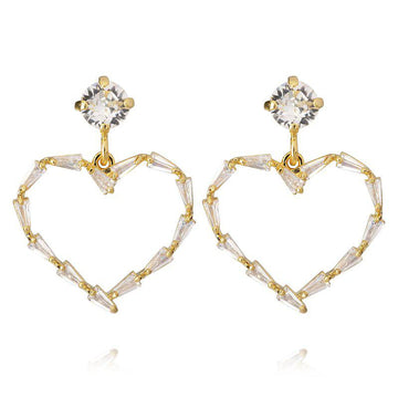 Baguette Heart Earrings