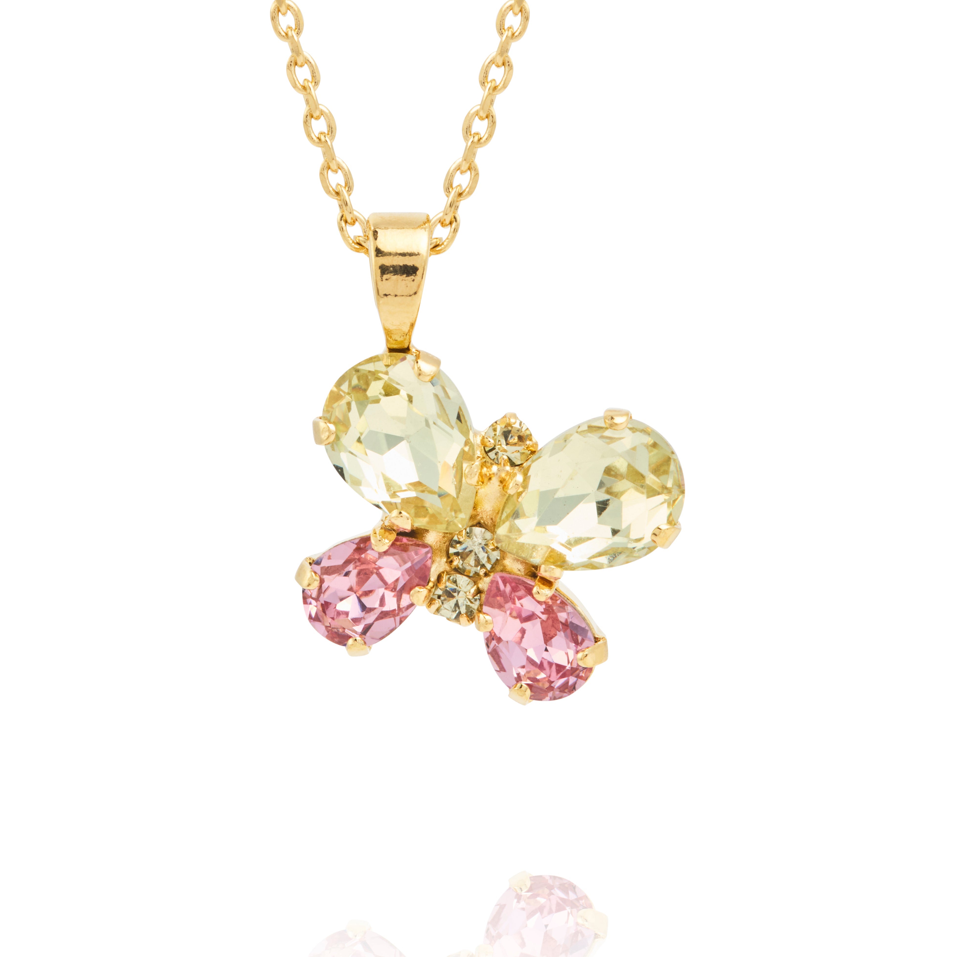 Butterfly Necklace Light Rose/ Jonquil