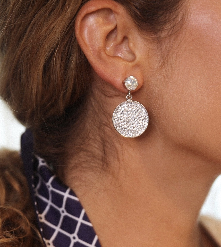 Chloe Rocks Earrings Crystal Rhodium