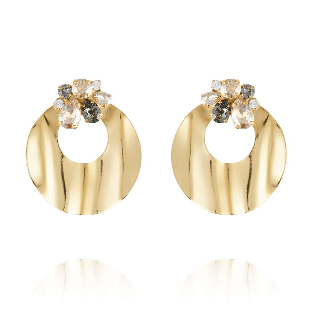 Cay Earrings Black Golden Combo