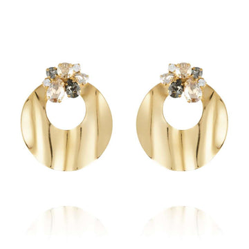 Cay Earrings Black Golden Combo