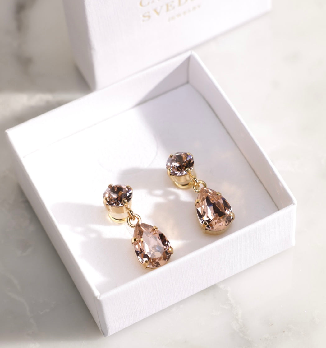 Mini Drop Earrings Vintage Rose