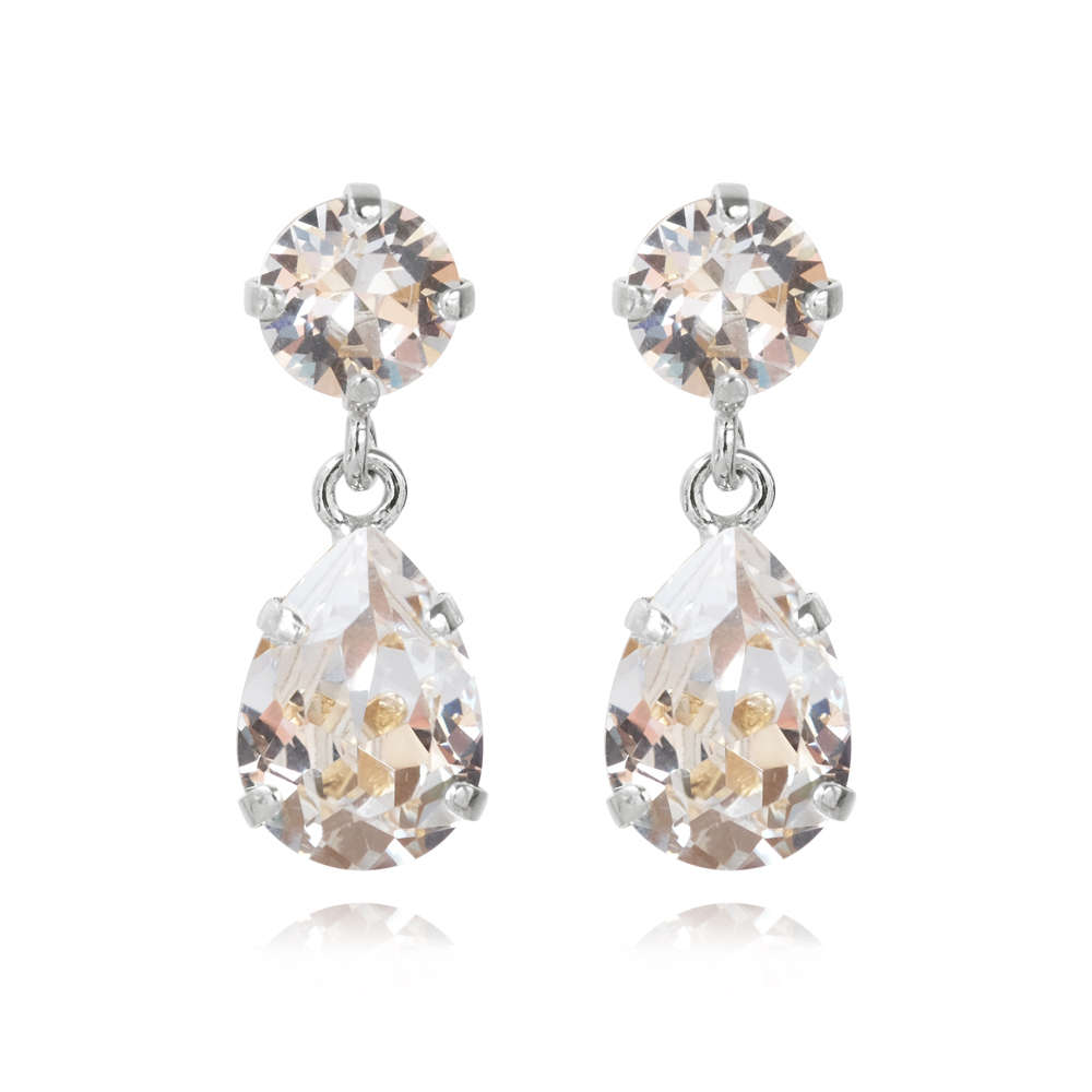 Mini Drop Earrings Crystal Rhodium