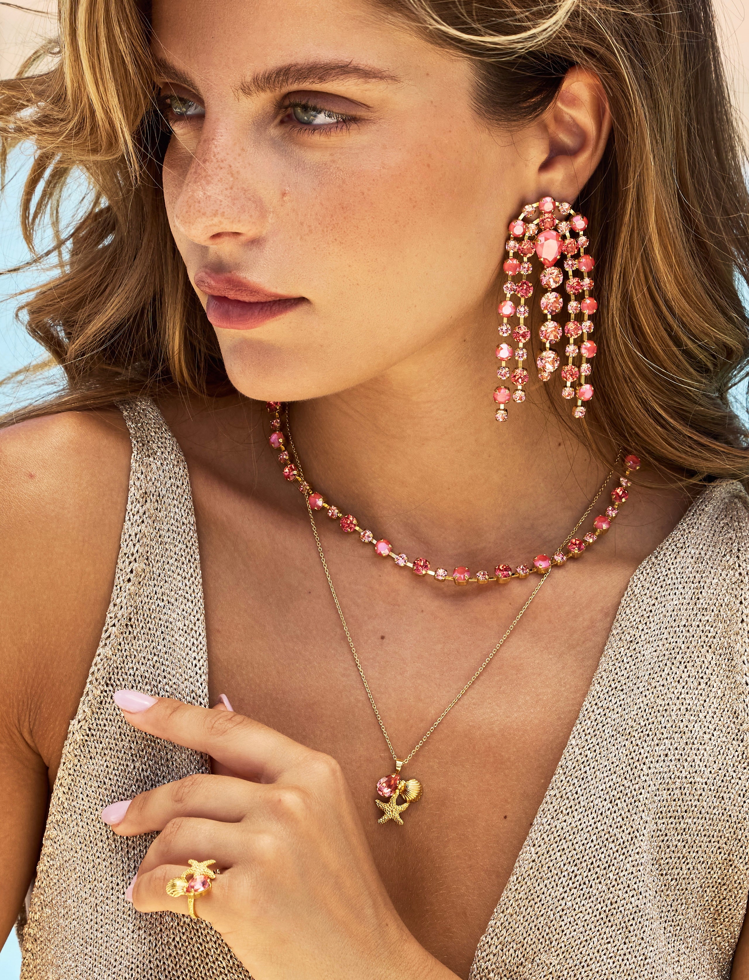 The Seascape Necklace Rose Peach