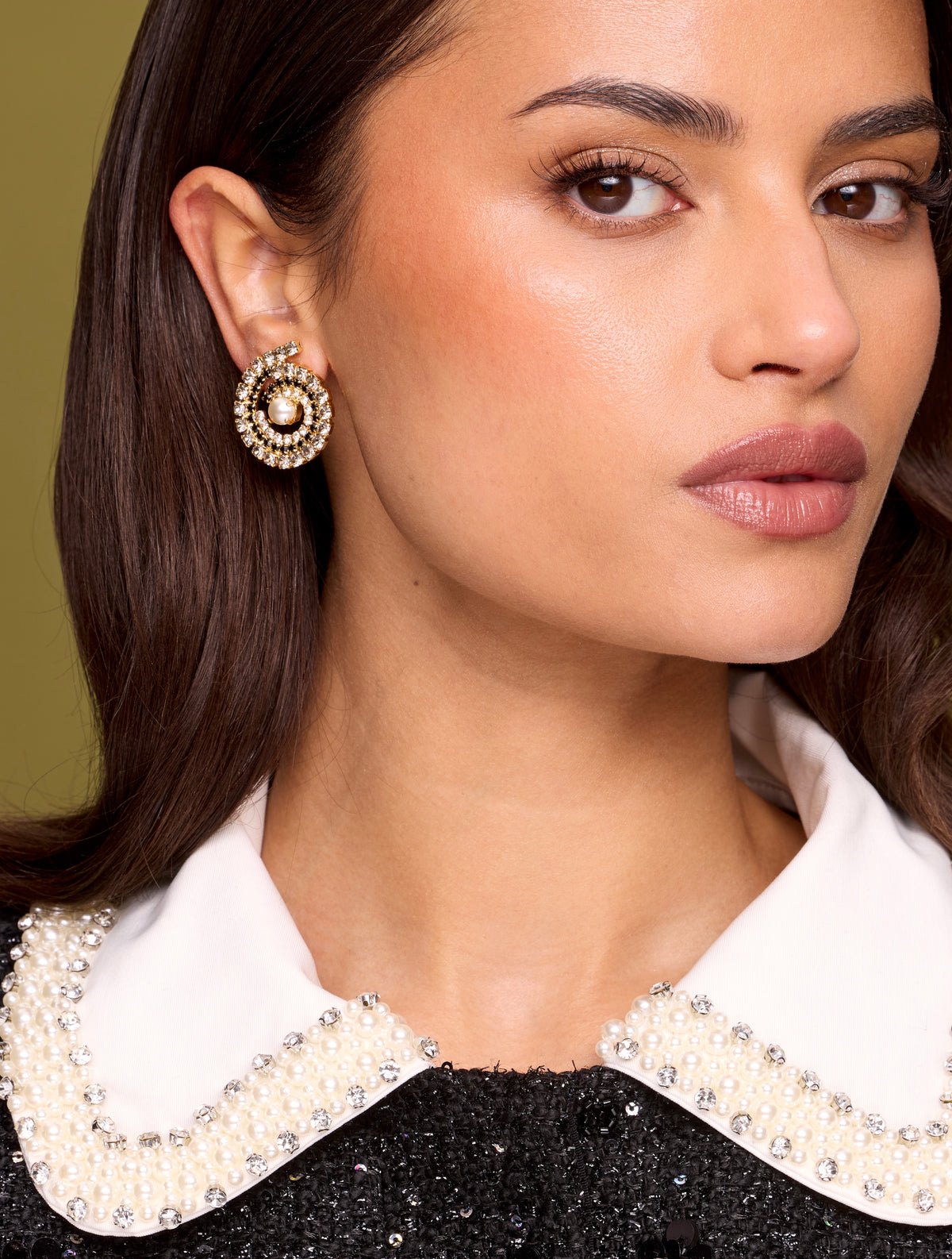 Mini Zia Earrings Rhodium