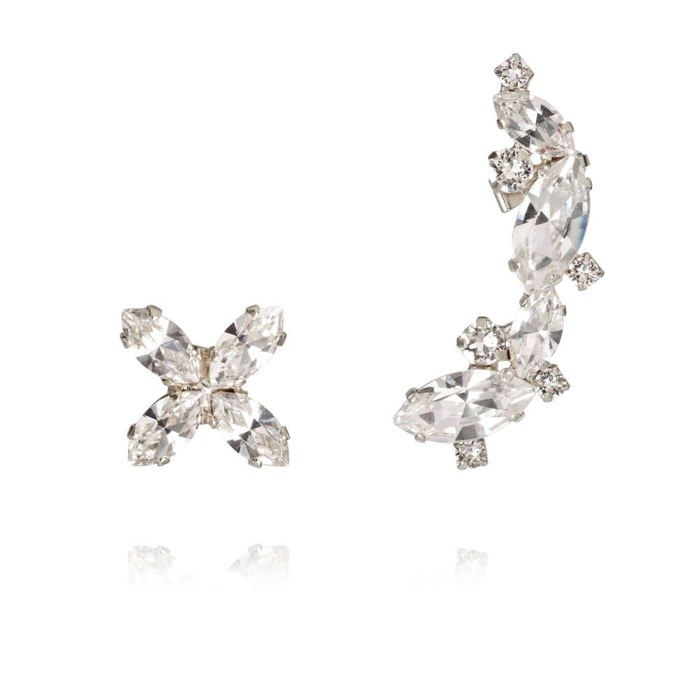 Eleanna Ear Cuffs Crystal Rhodium