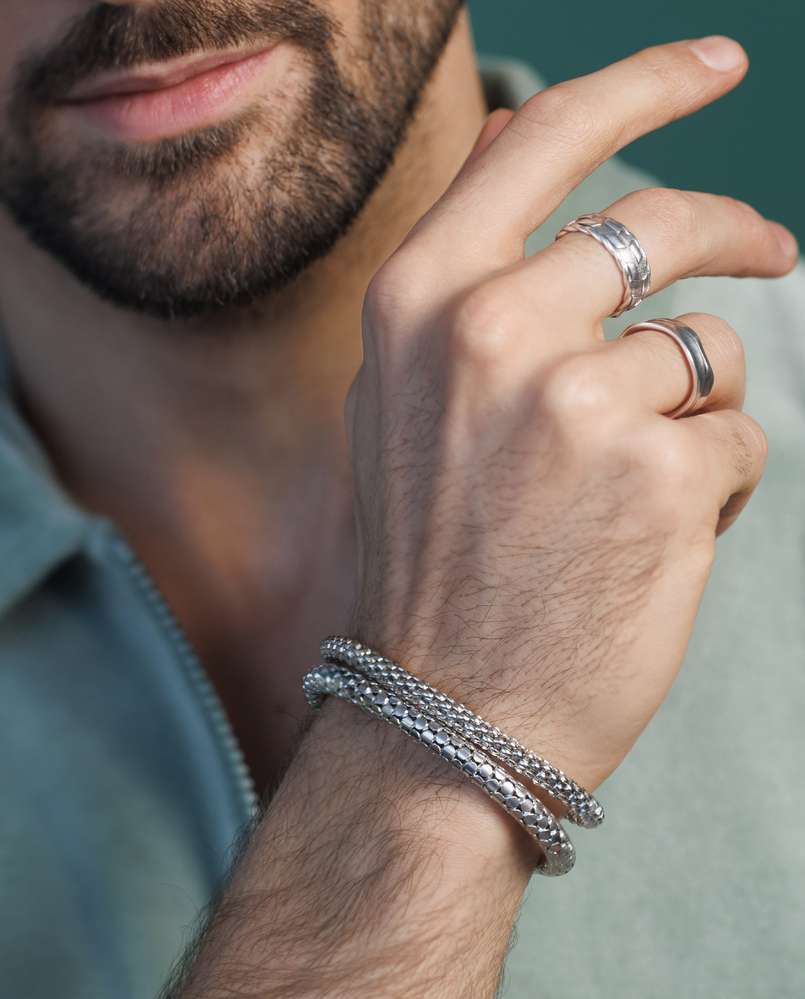Men´s Snake Chain Bracelet Rhodium