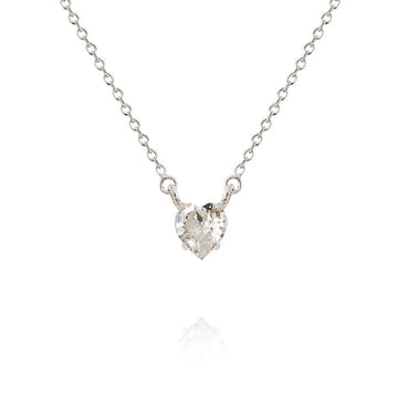 Valentina Heart Necklace Crystal Rhodium