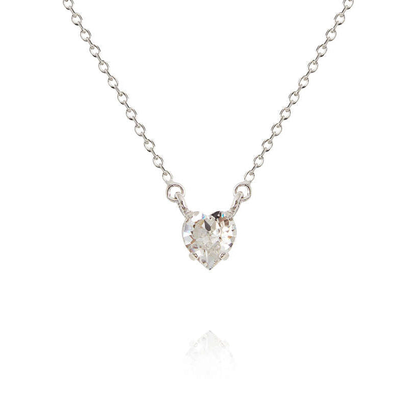 Valentina Heart Necklace Crystal Rhodium