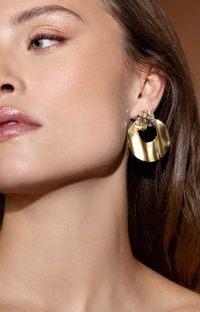 Cay Earrings Black Golden Combo