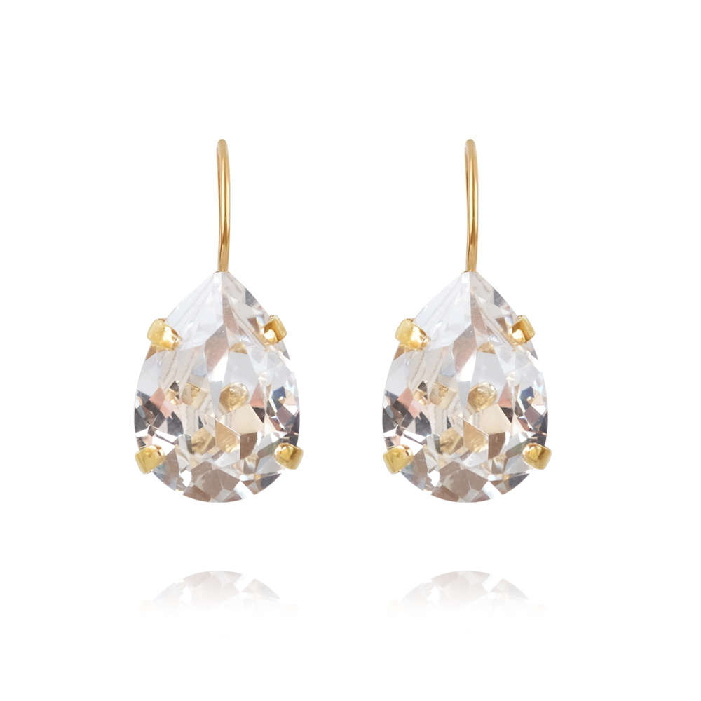 Mini Drop Clasp Earrings Crystal