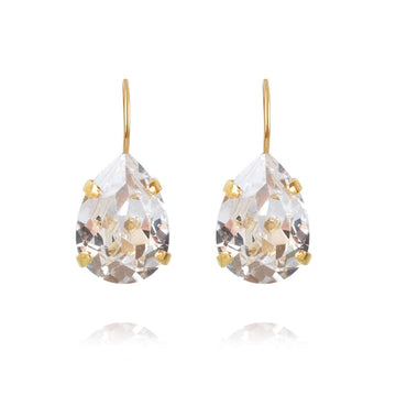 Mini Drop Clasp Earrings Crystal