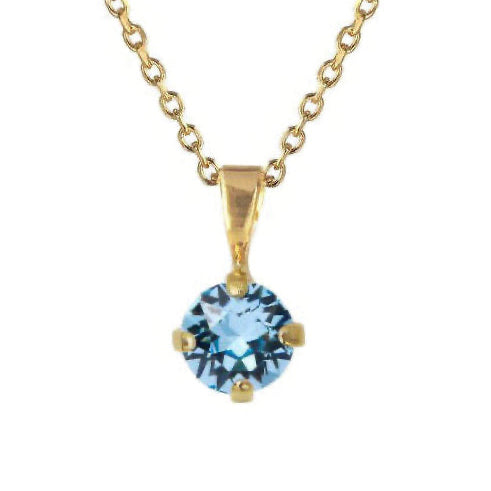 Classic Petite Stud Necklace Aquamarine