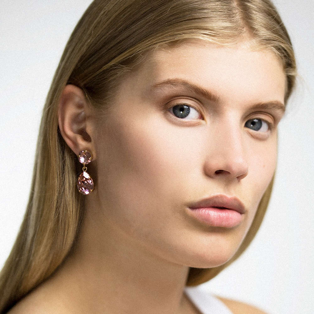 Classic Drop Earrings Vintage Rose