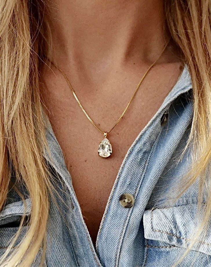 Classic Drop Necklace Crystal