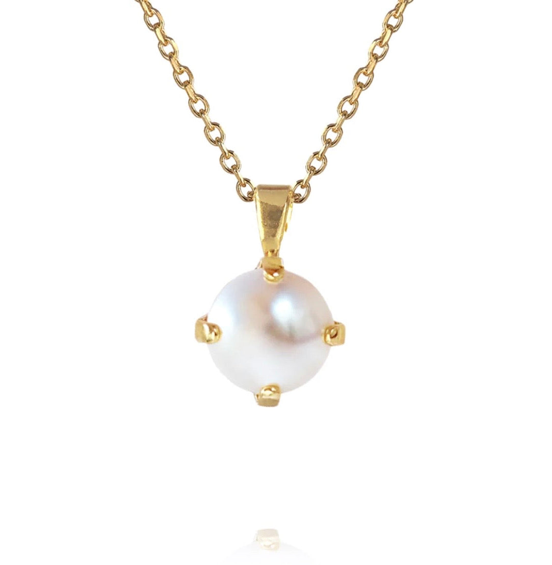 Classic Petite Stud Necklace Pearl