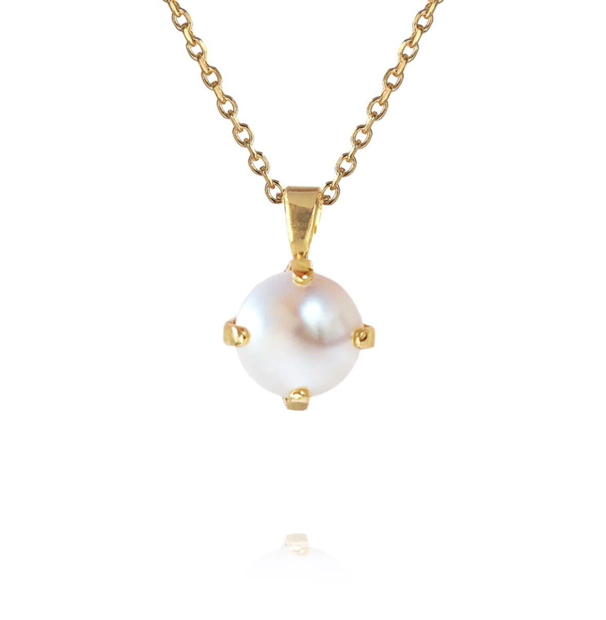 Classic Petite Stud Necklace Pearl