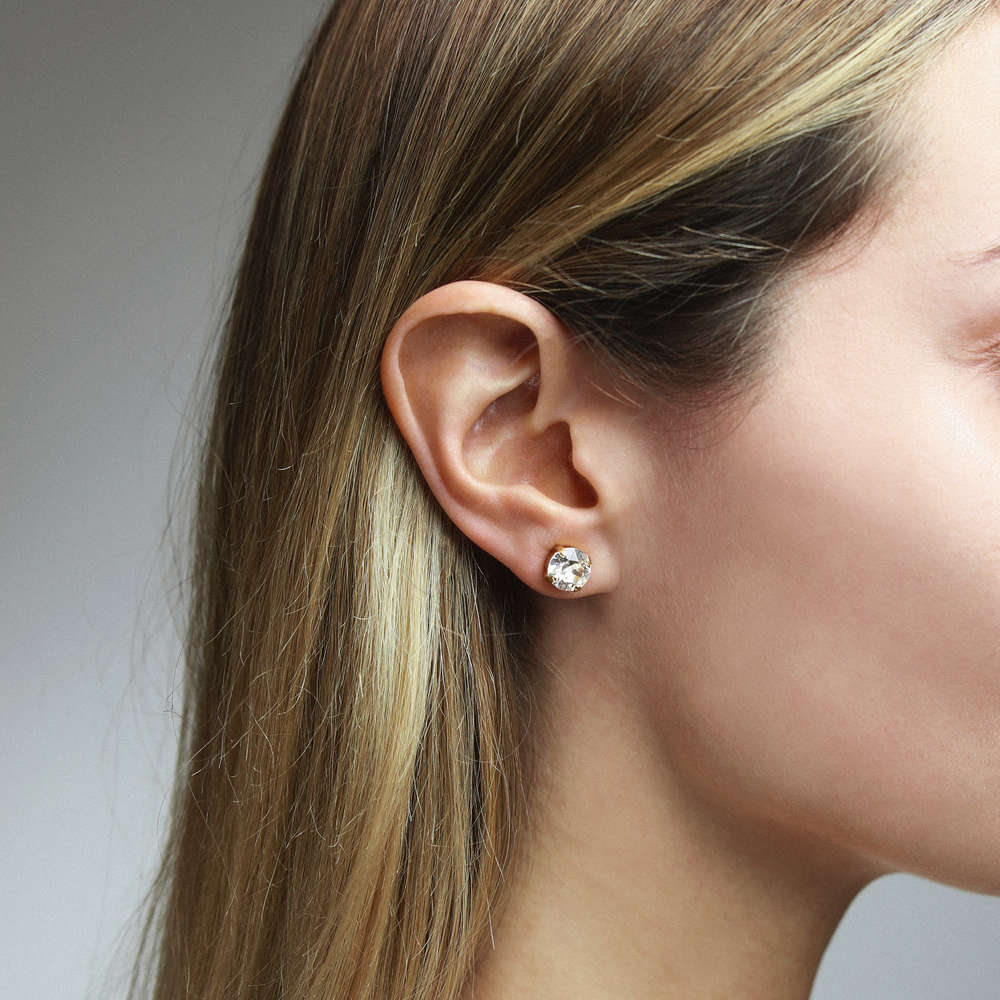 Classic Stud Earrings Pearl Rhodium