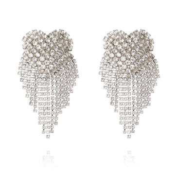 Cordelia Heart Earrings Rhodium