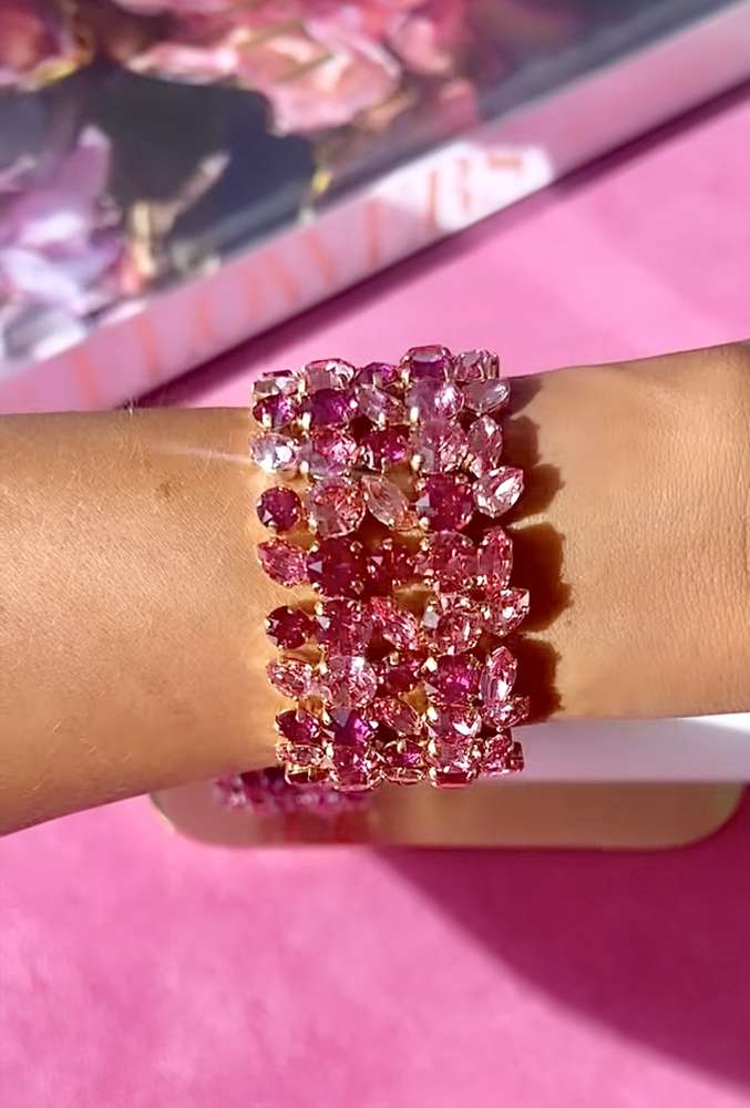 Multi Cuff Bracelet Fuchsia Combo