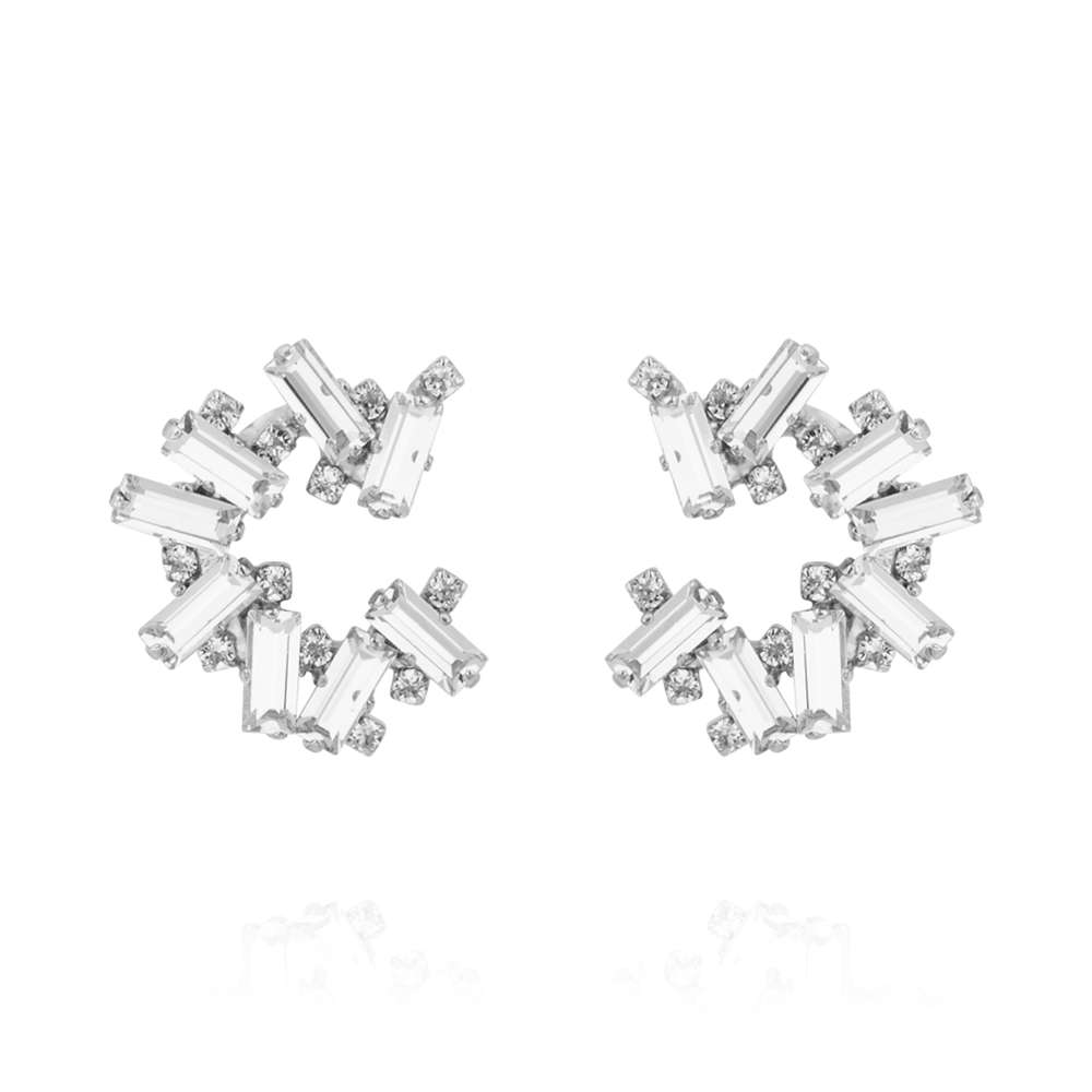Gina Ear Cuffs Crystal  Rhodium