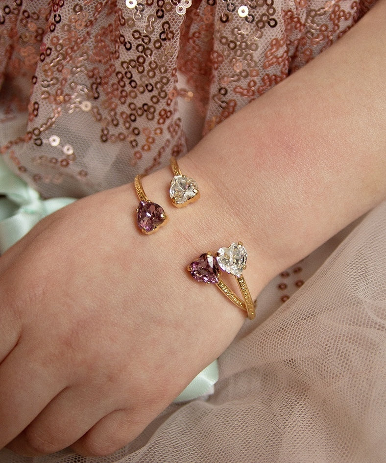 Girls Heart Bracelet Crystal xs