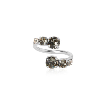 Halo Ring Black Diamond Rhodium