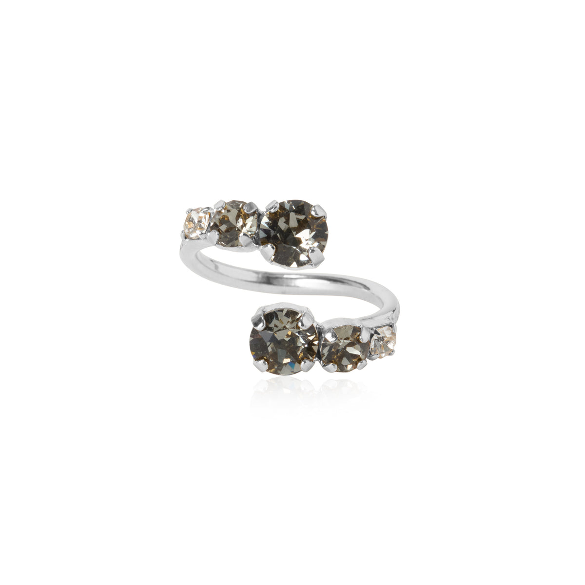 Halo Ring Black Diamond Rhodium