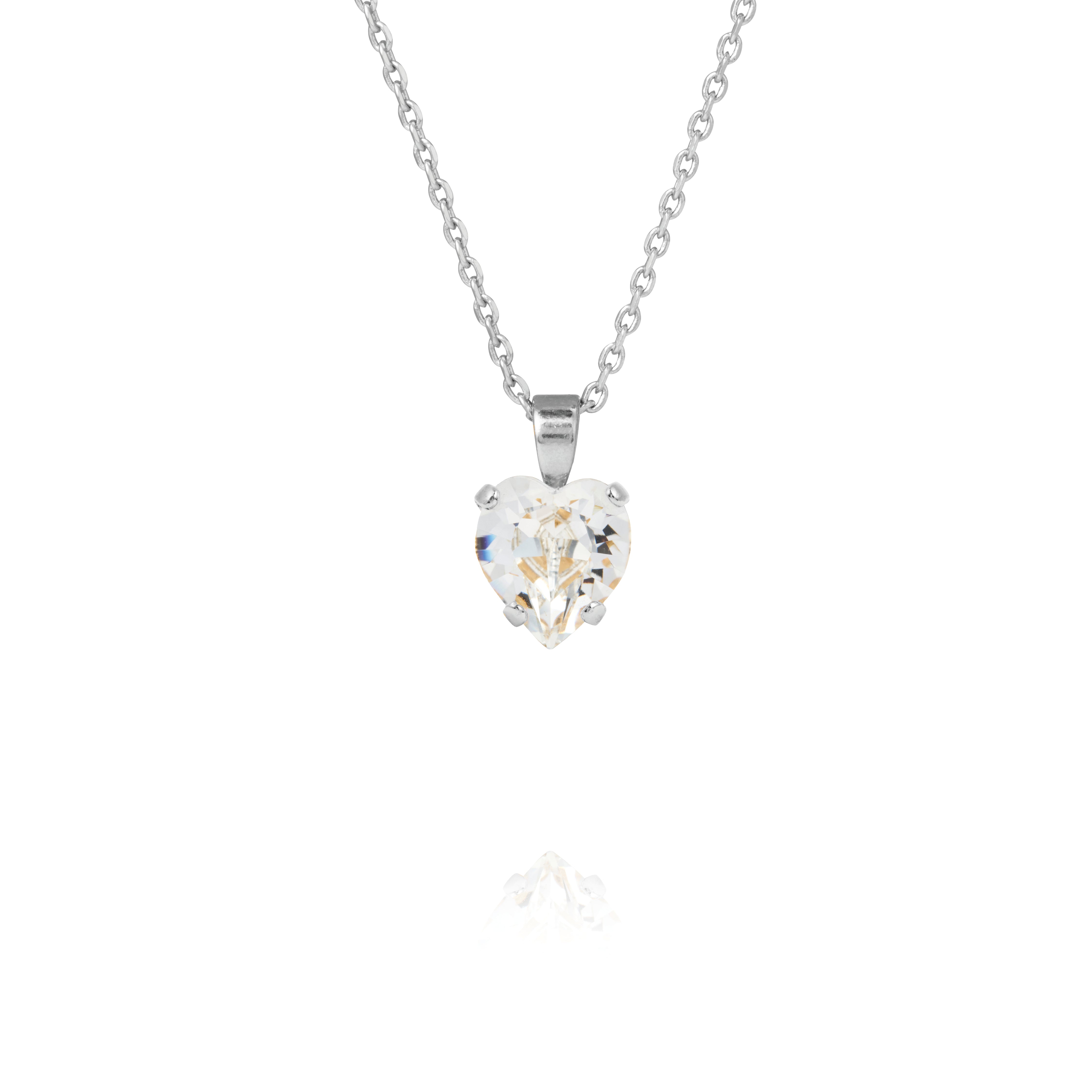 Heart Necklace Crystal Rhodium