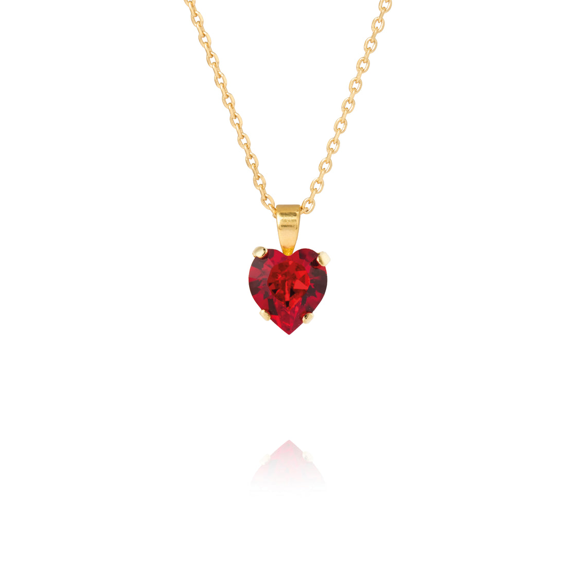 Heart Necklace Light Siam Gold