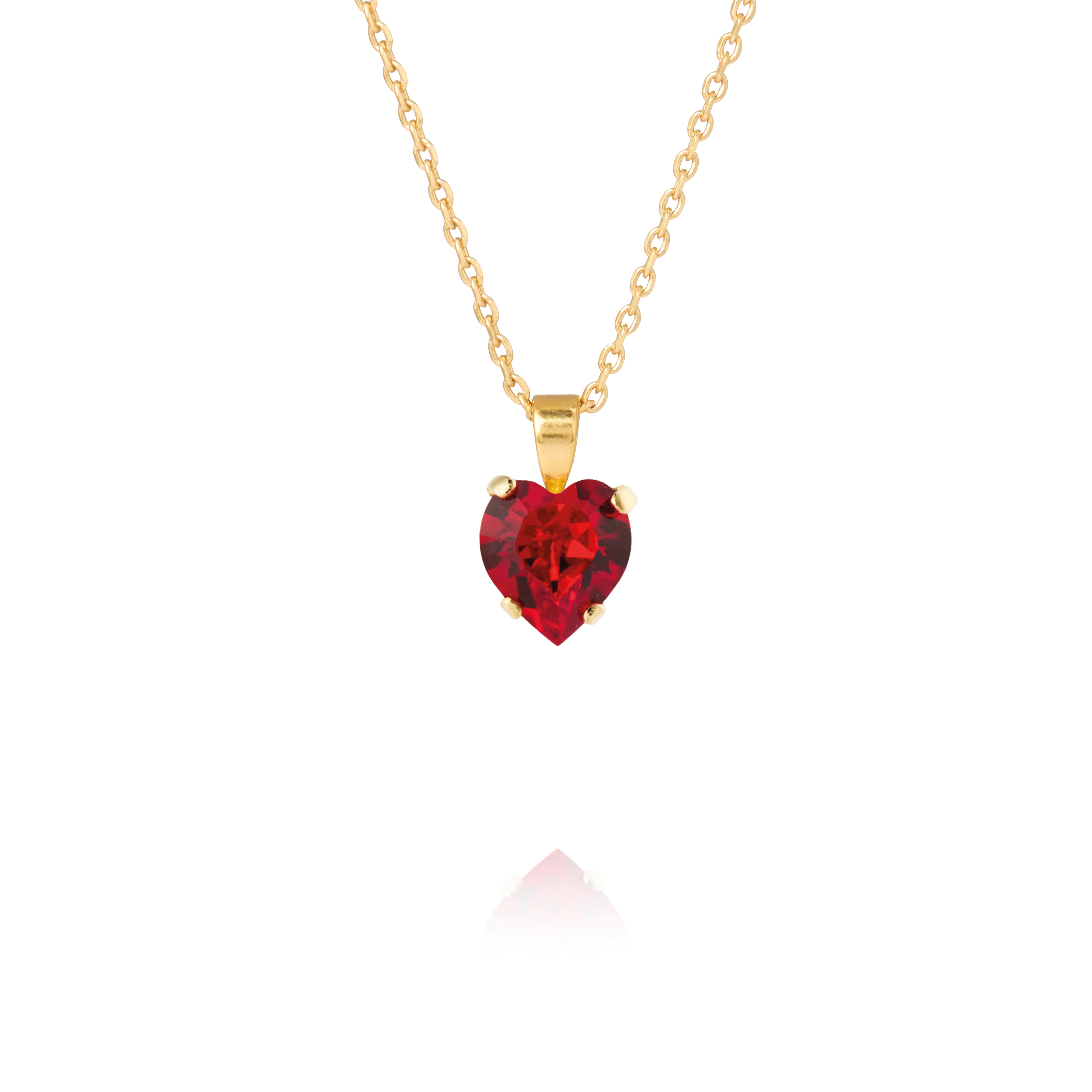 Heart Necklace Light Siam Gold
