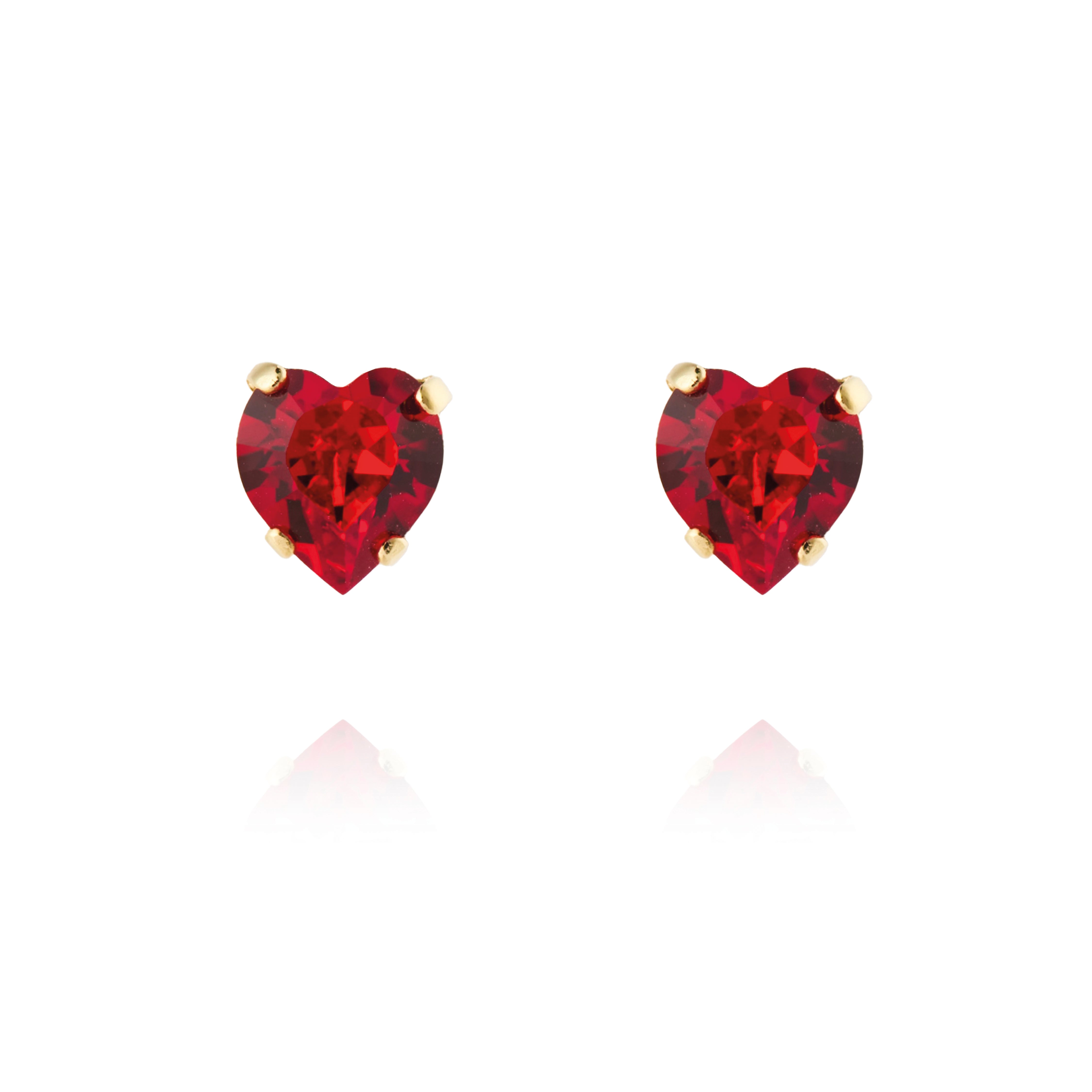 Heart earrings Light Siam Gold
