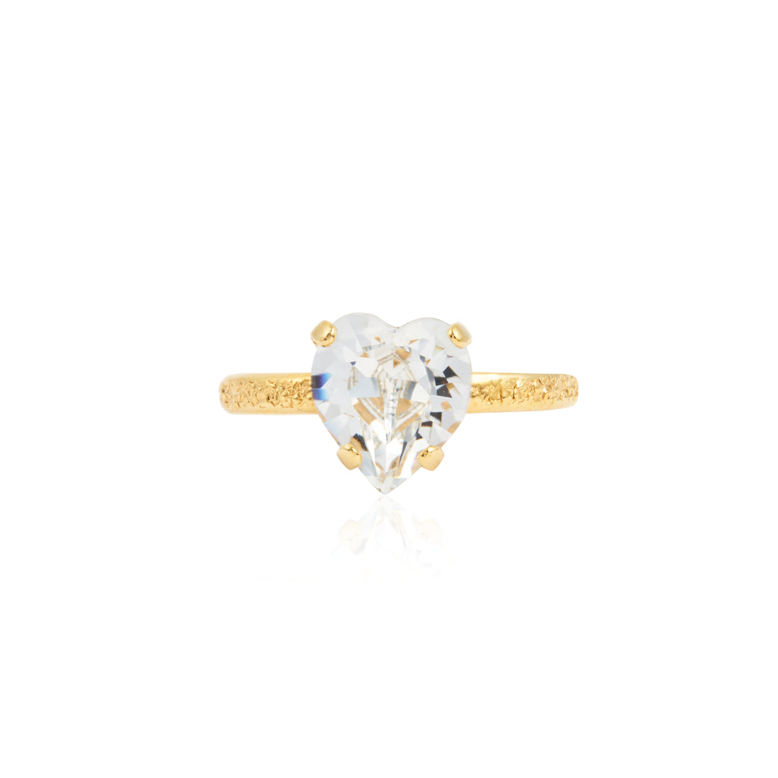 Heart ring crystal gold