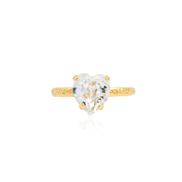 Heart ring crystal gold