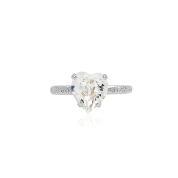 Heart Ring Crystal Rhodium