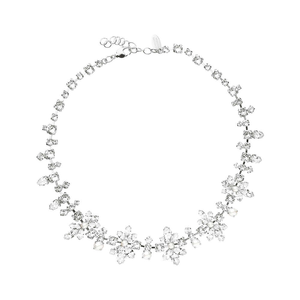 La Vie En Rose Necklace Rhodium