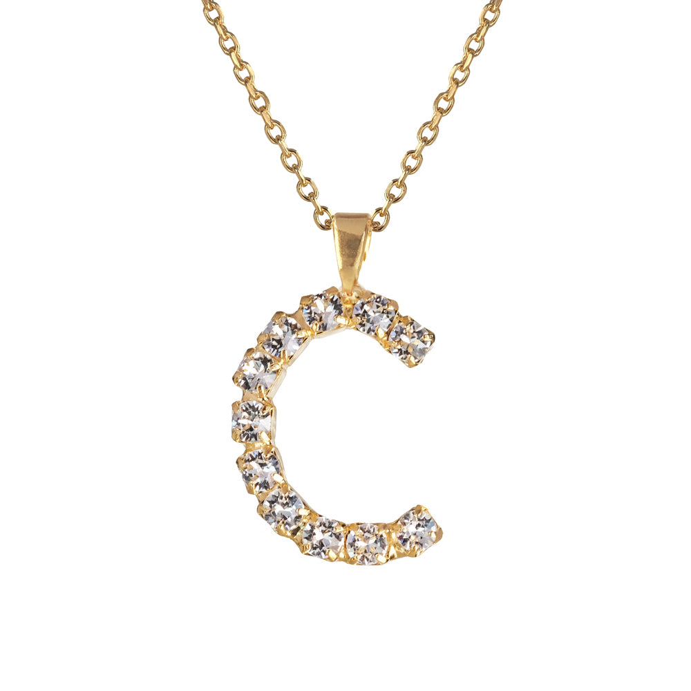 Letter C Necklace Crystal