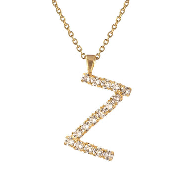 Letter Z Necklace Crystal