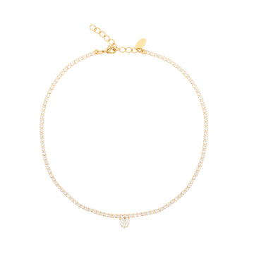 Love Edit Heart Necklace Crystal