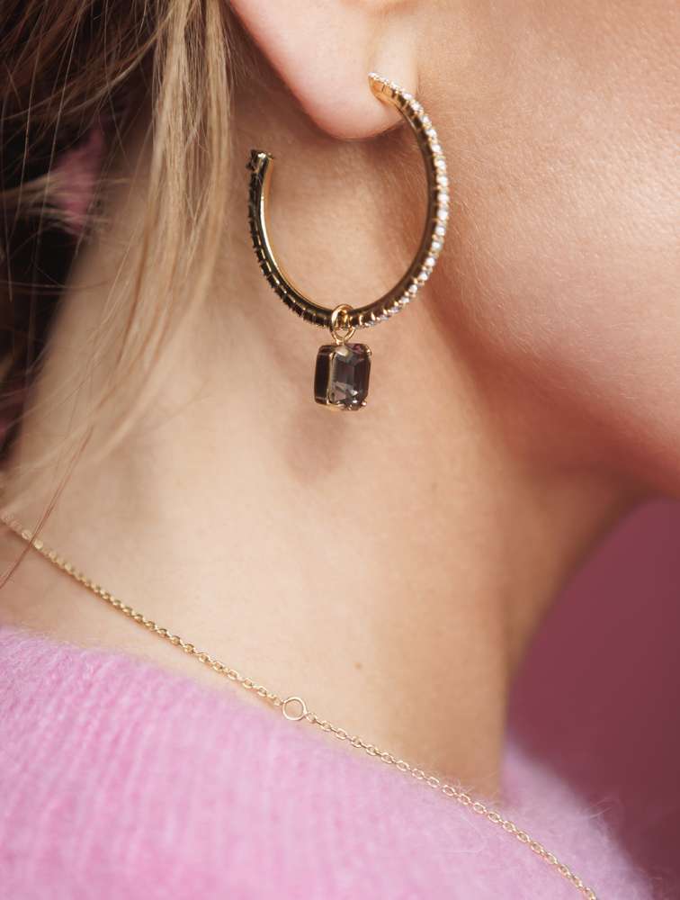 Lydia Loop Earrings Crystal