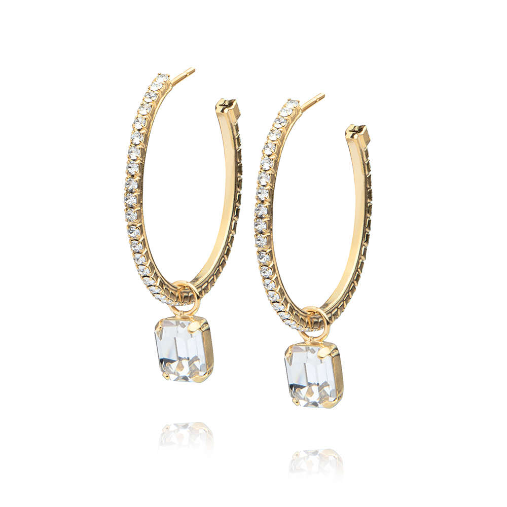 Lydia Loop Earrings Crystal