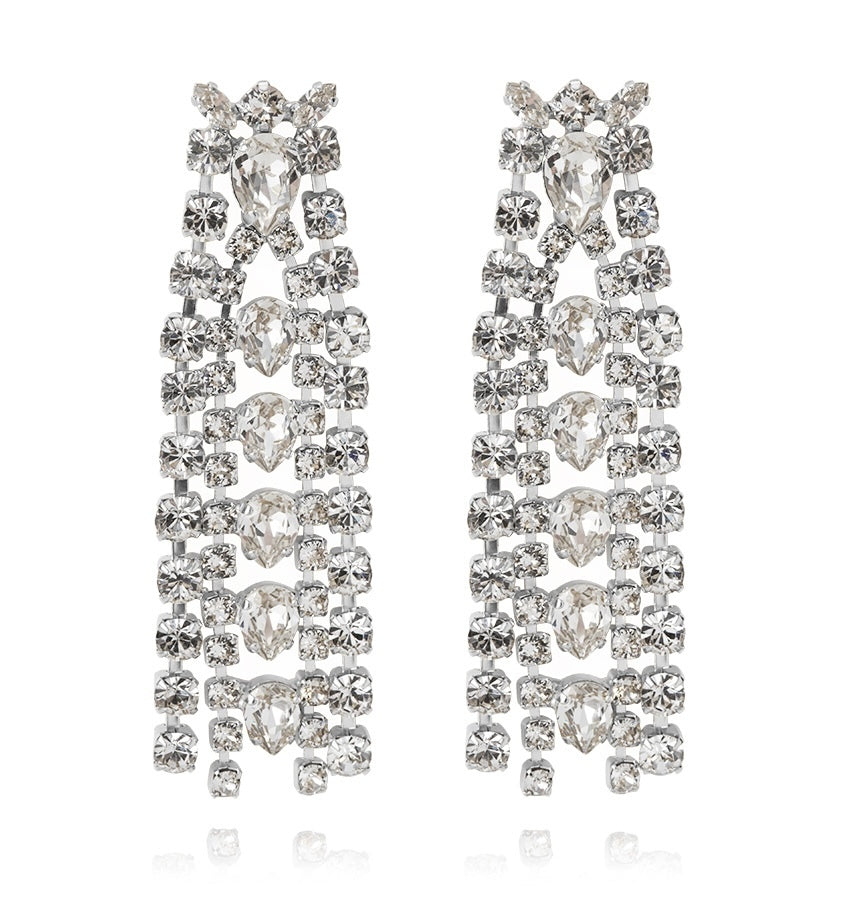 Mini Penelope Crystal Rhodium Earrings