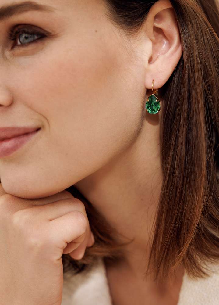 Mini Drop Clasp Earrings Majestic Green