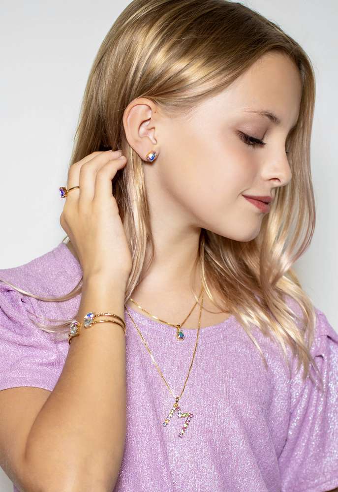 Petite Drop Stud Earrings Aurora