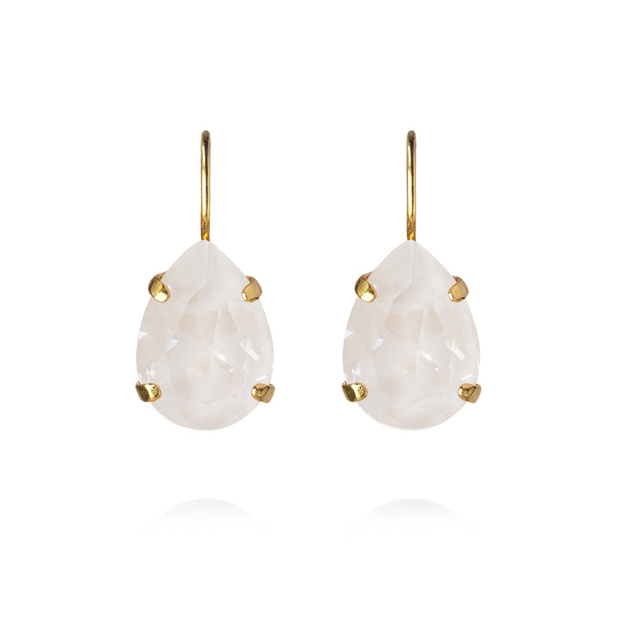 Mini Drop Clasp Earrings Electric White