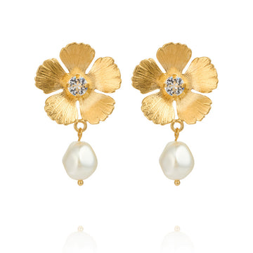 Mini Anemone Pearl Earrings