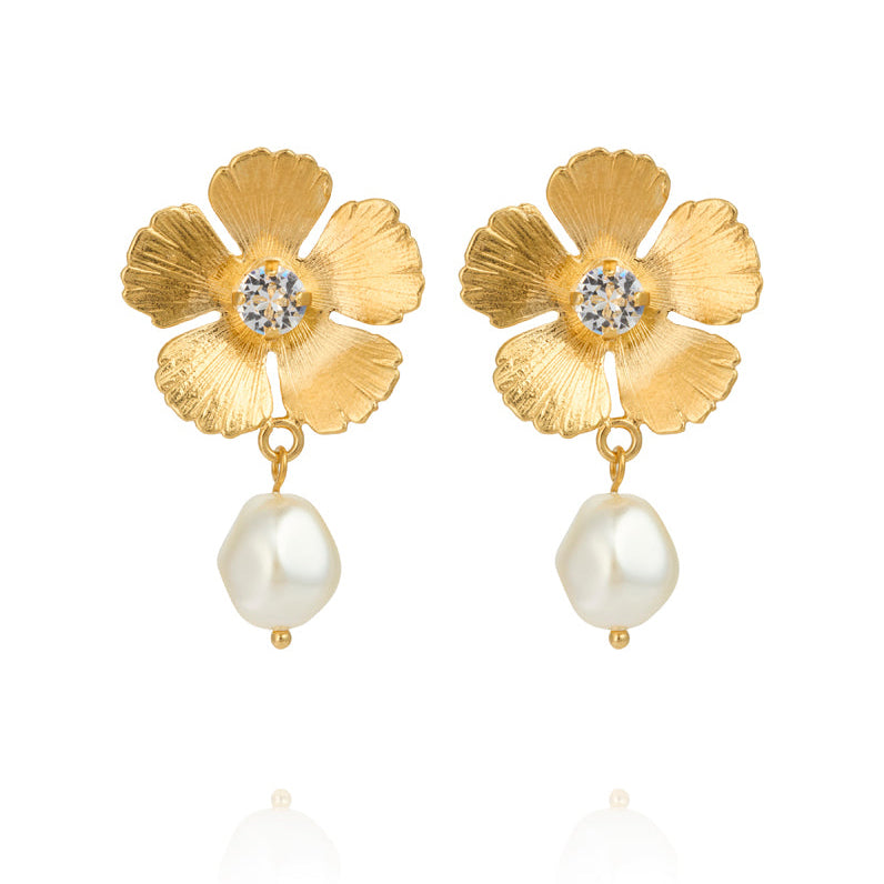 Mini Anemone Pearl Earrings