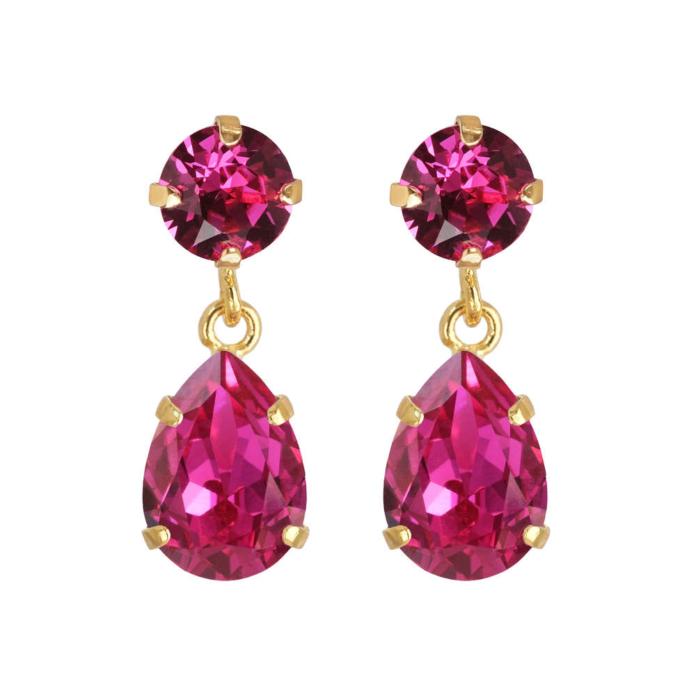 Mini Drop Earrings Fuchsia
