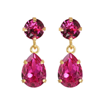 Mini Drop Earrings Fuchsia